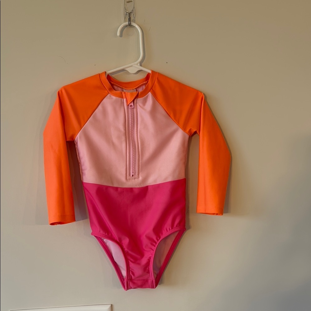 Cat & Jack Orange and Pink Rashguard Swimwear